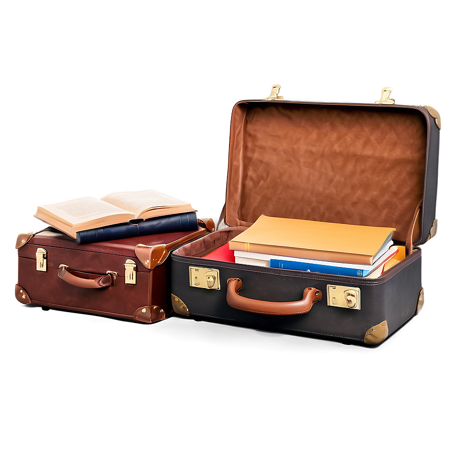 Open Suitcase With Books Png 44 PNG image