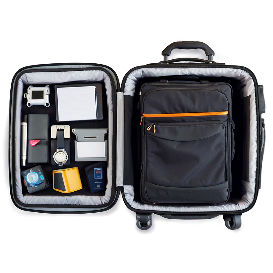 Open Suitcase With Gadgets Png Ktb31 PNG image