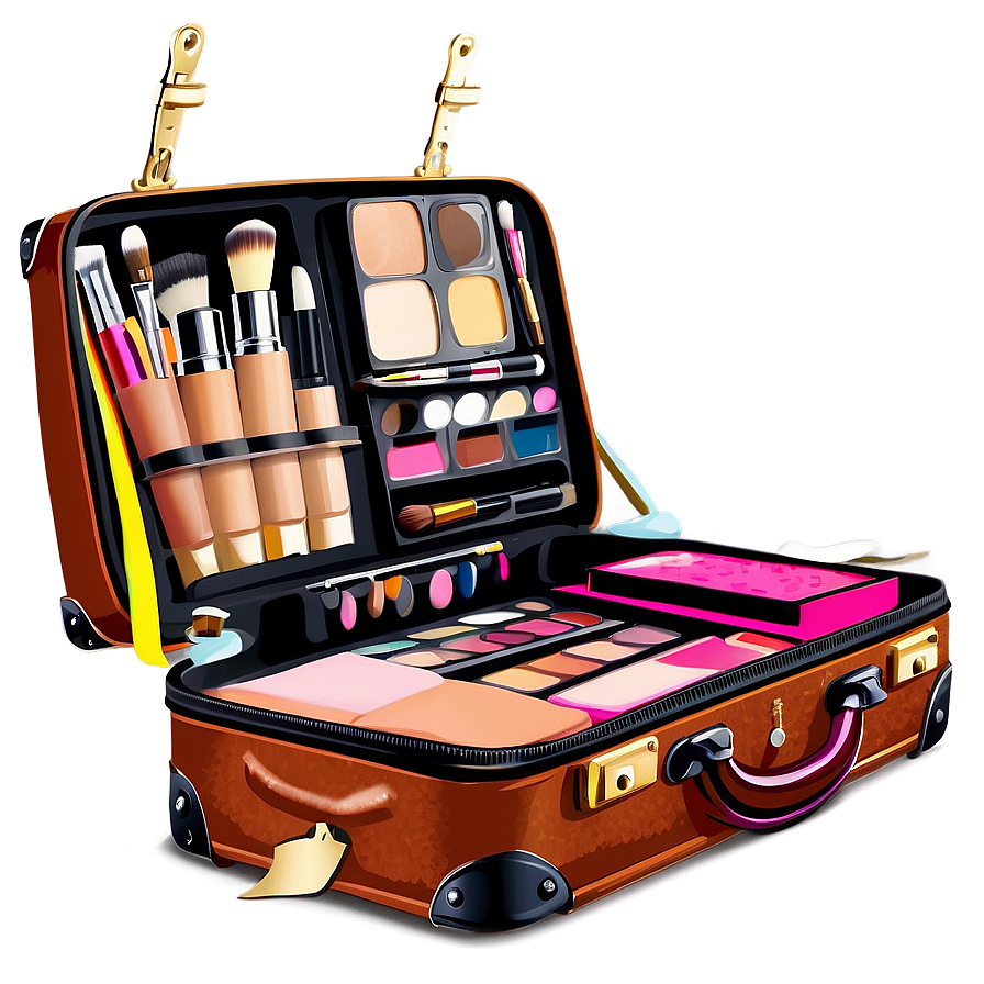 Open Suitcase With Makeup Png 06212024 PNG image