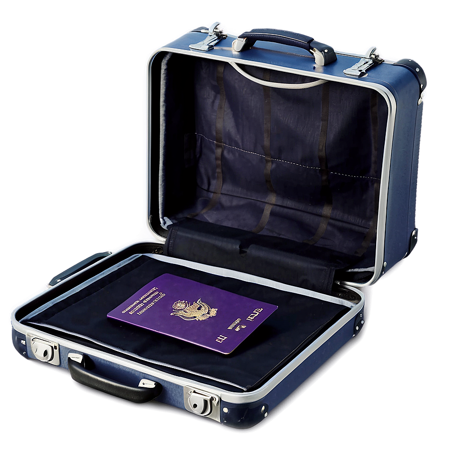 Open Suitcase With Passport Png 06212024 PNG image