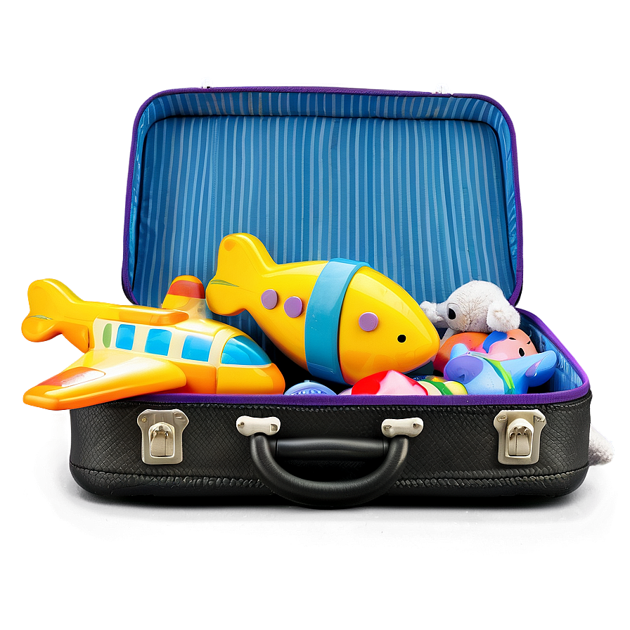 Open Suitcase With Toys Png Sew PNG image