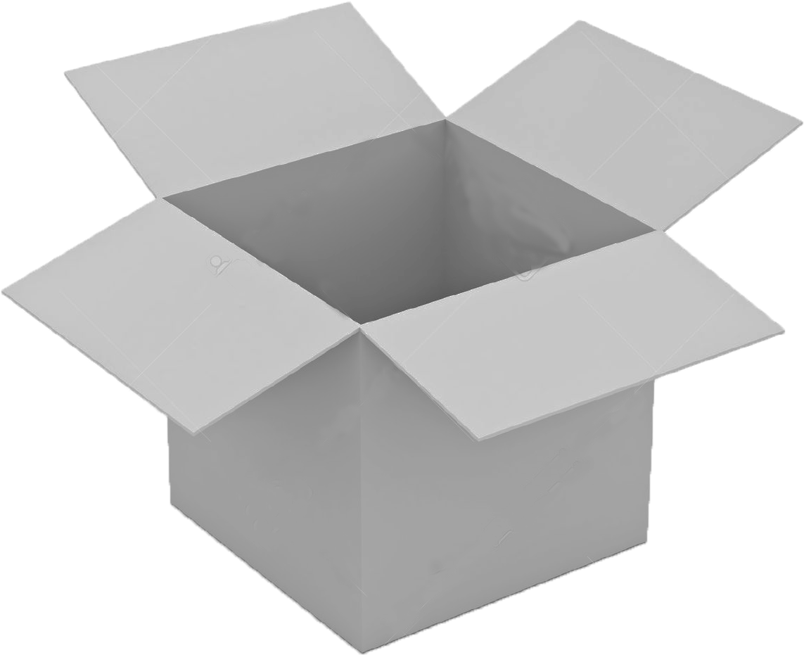 Open White Cardboard Box PNG image