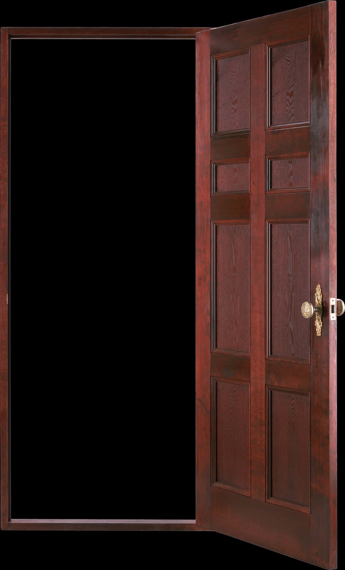 Open Wooden Panel Door PNG image