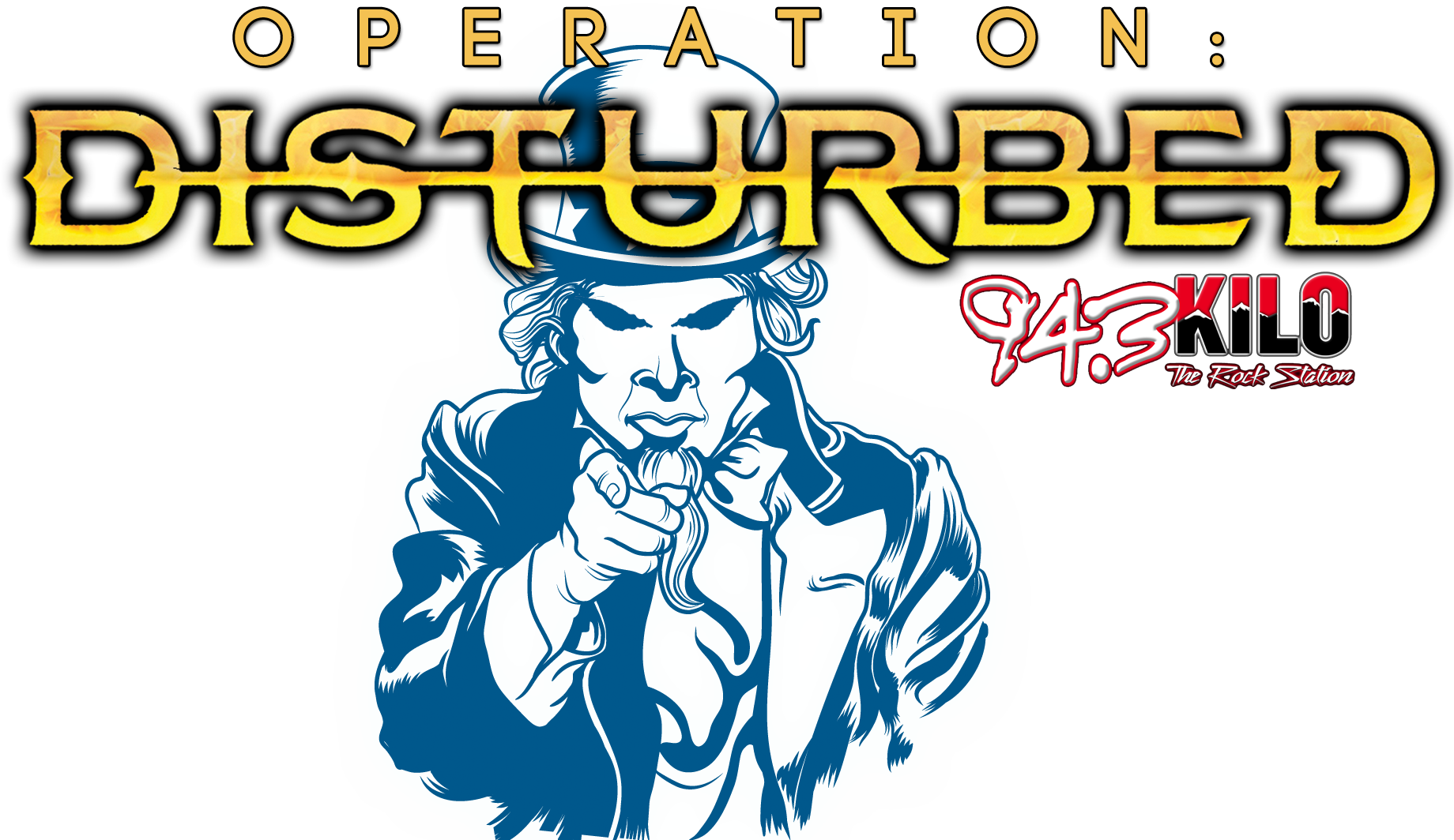 Operation Disturbed94.3 K I L O Rock Station Logo PNG image