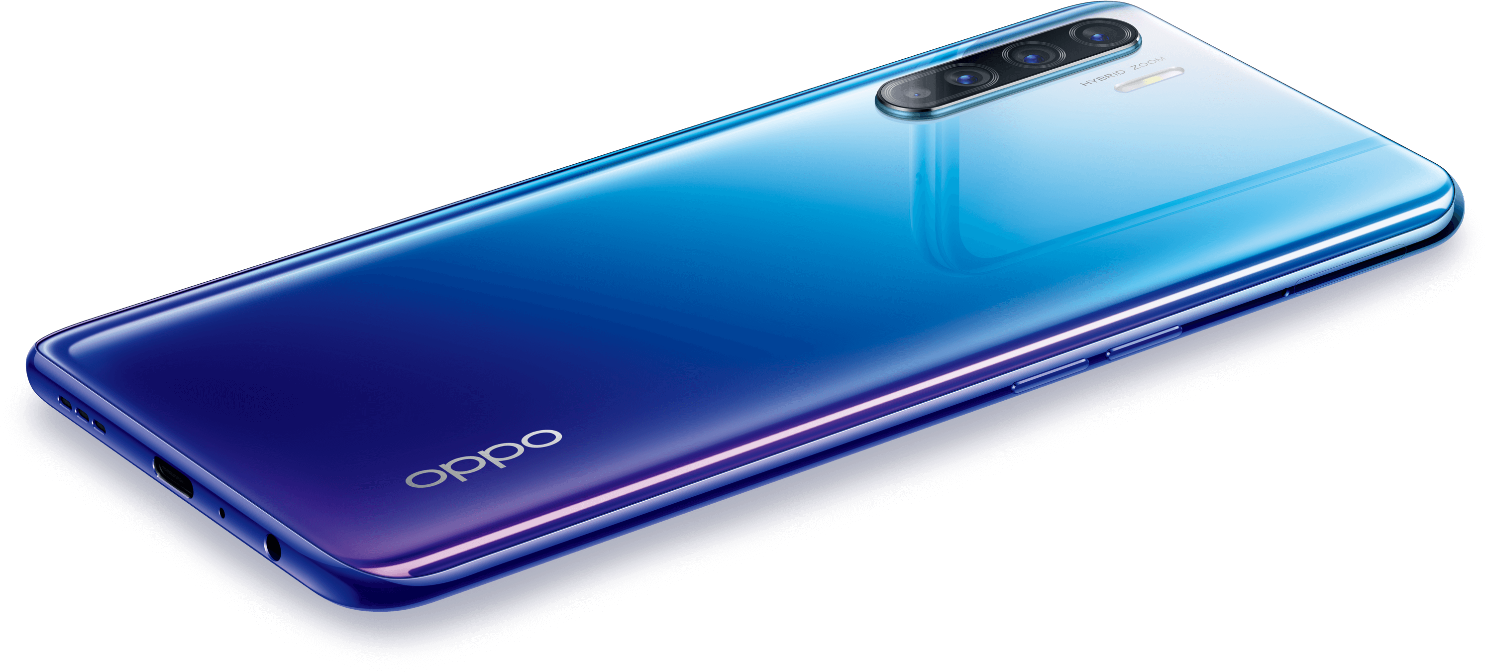 Oppo Blue Smartphone Design PNG image