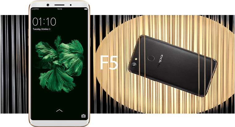 Oppo F5 Smartphone Displayand Design PNG image