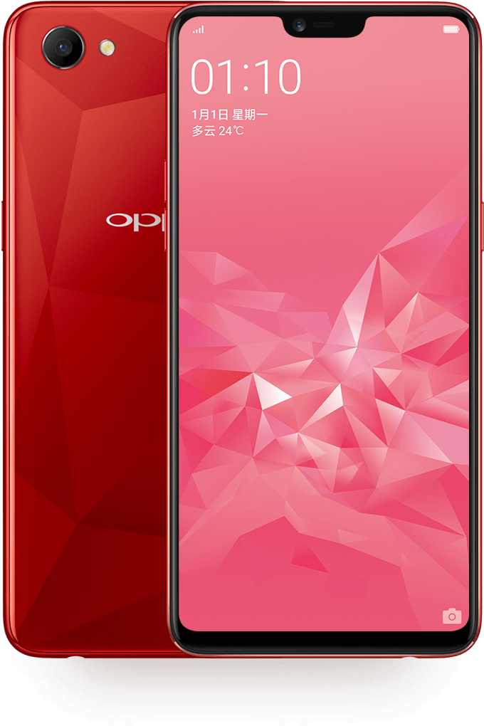 Oppo Red Smartphone Display PNG image