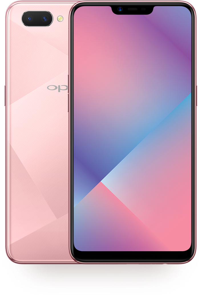 Oppo Smartphone Pink Gradient Design PNG image