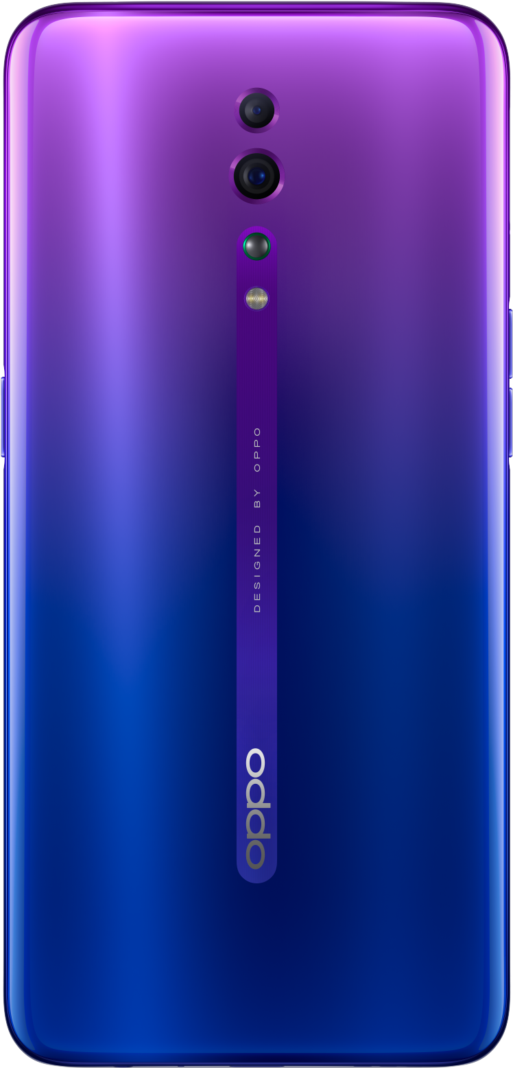 Oppo Smartphone Purple Gradient Back Camera Design PNG image