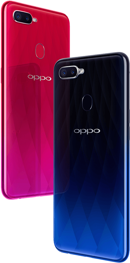 Oppo Smartphones Redand Blue Back View PNG image