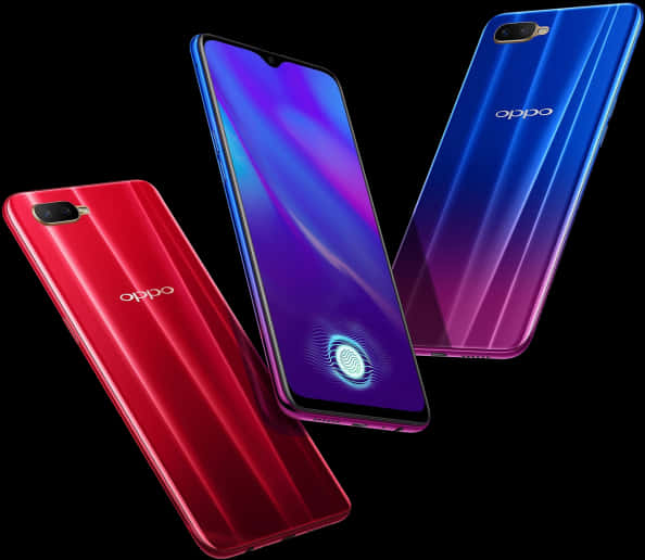 Oppo Smartphones Redand Blue PNG image