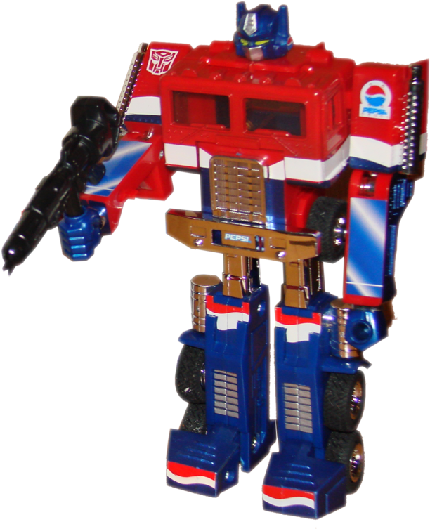 Optimus Prime Pepsi Edition Action Figure PNG image