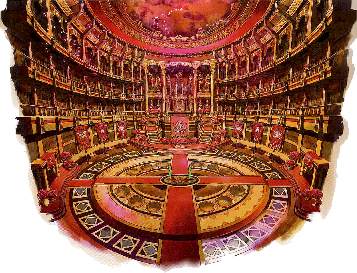 Opulent Anime Theater Interior PNG image