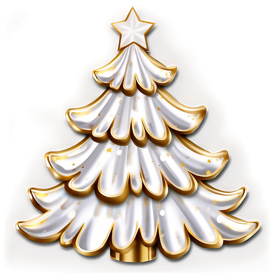 Opulent Gold And White Christmas Tree Png Poi PNG image