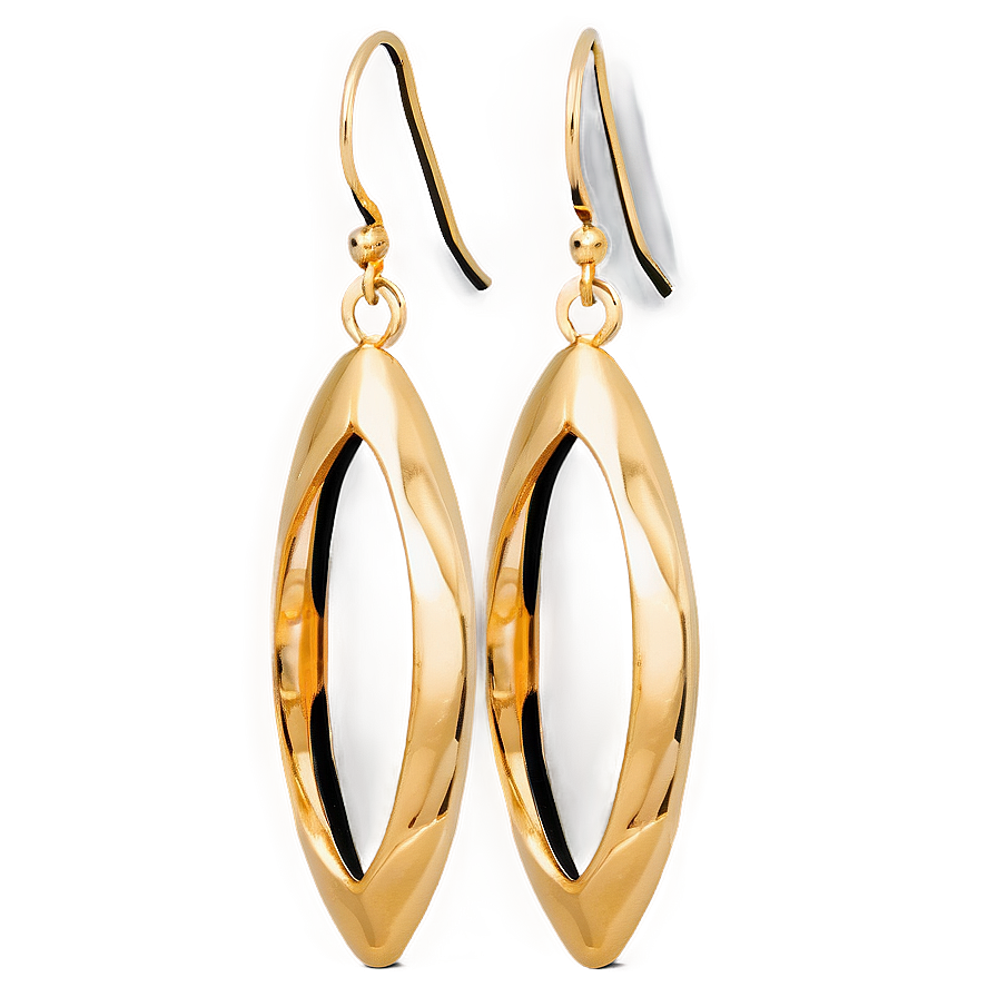 Opulent Gold Oval Earrings Png Shv PNG image