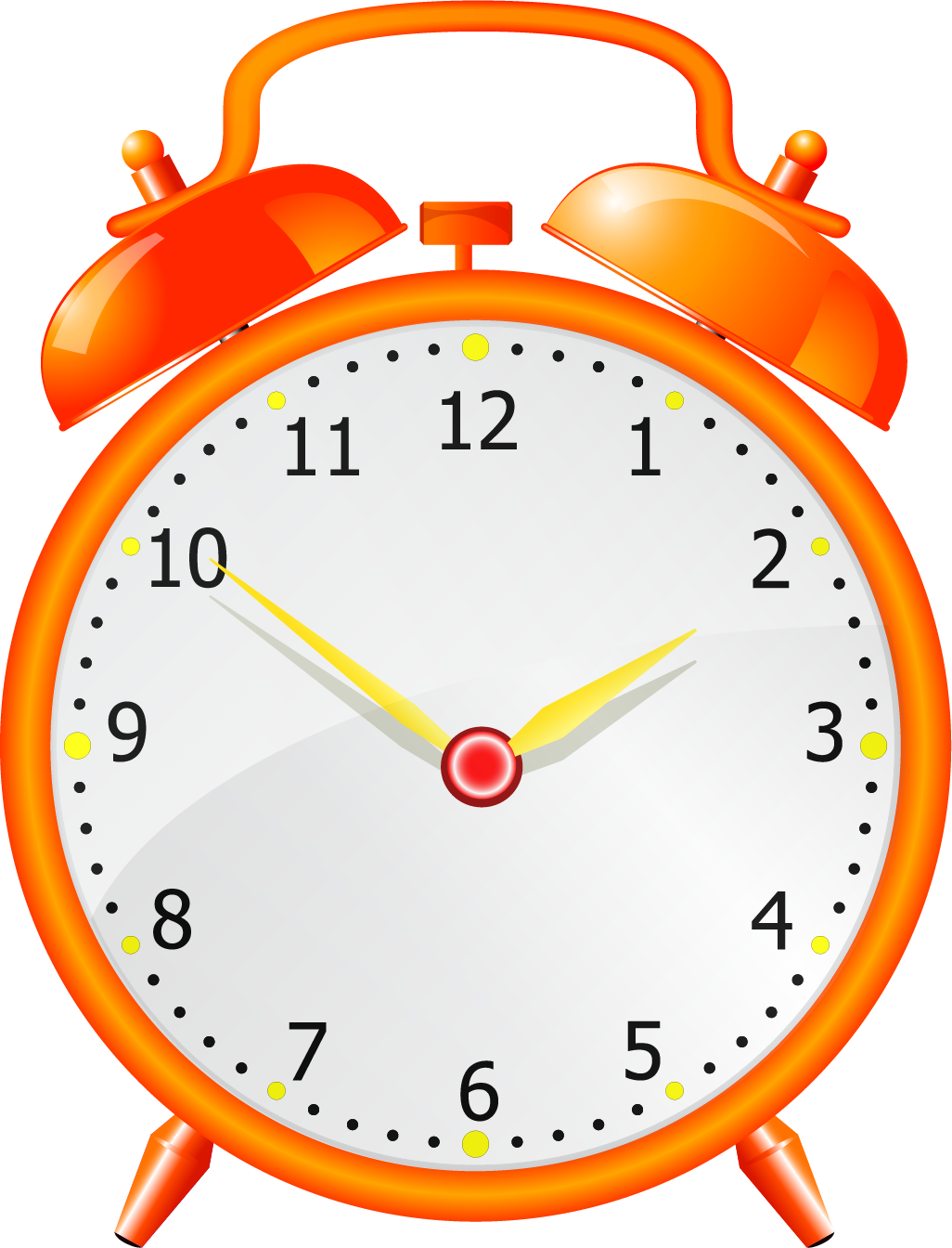 Orange Alarm Clock Illustration PNG image