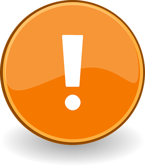 Orange Alert Exclamation Icon PNG image