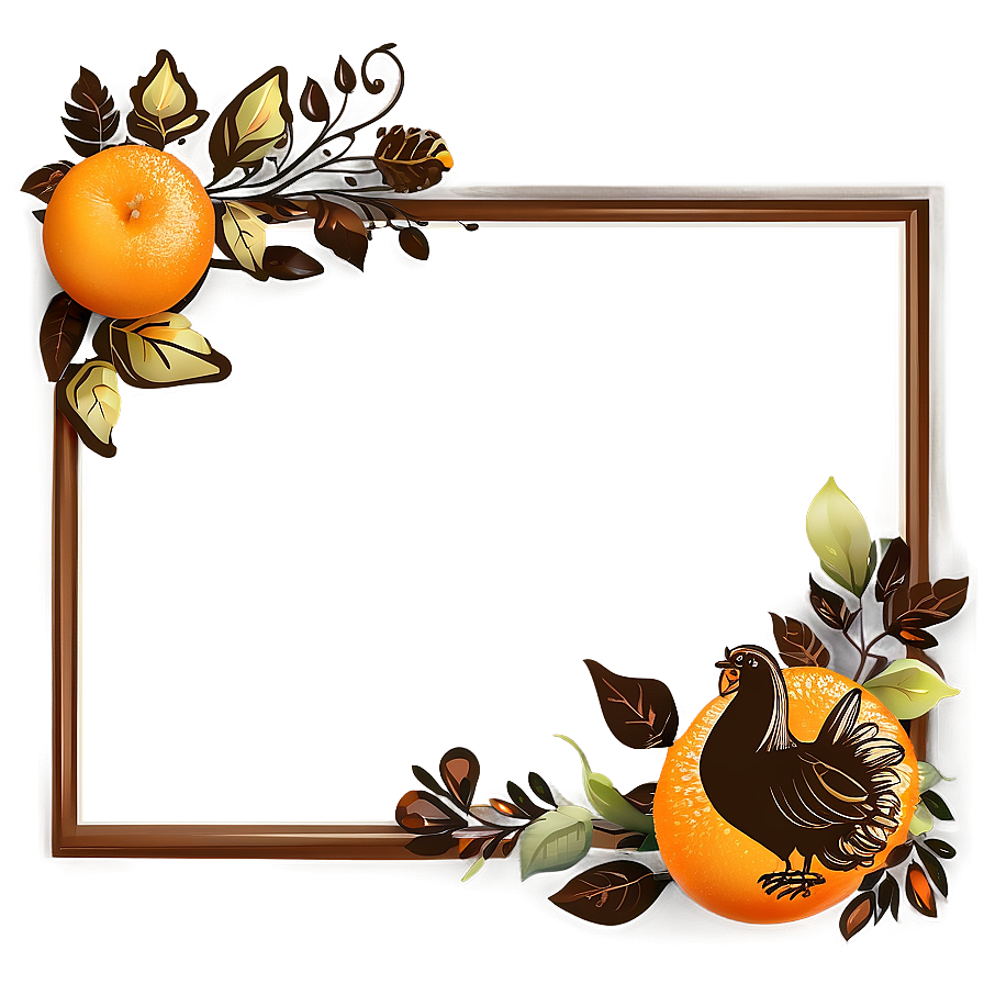 Orange And Brown Thanksgiving Border Png 06202024 PNG image