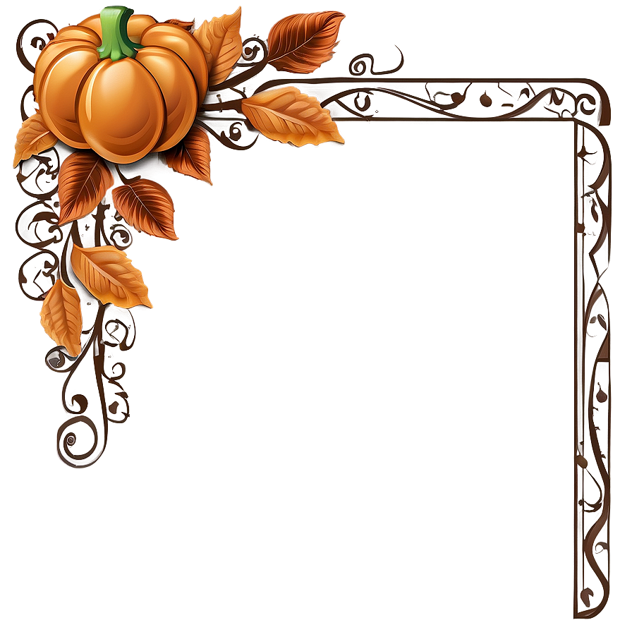 Orange And Brown Thanksgiving Border Png 43 PNG image