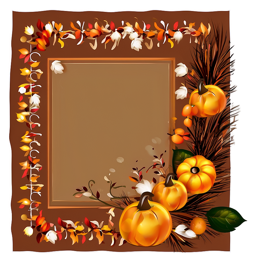 Orange And Brown Thanksgiving Border Png 99 PNG image