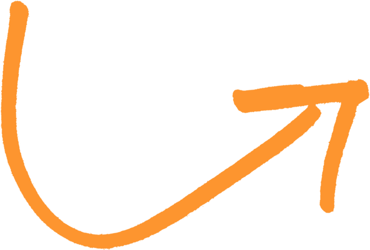 Orange Arrow Doodleon Grey Background PNG image