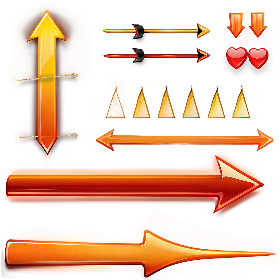 Orange Arrow Set Collection Png Flv66 PNG image