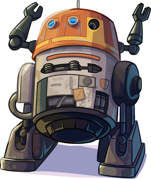 Orange Astromech Droid Illustration PNG image