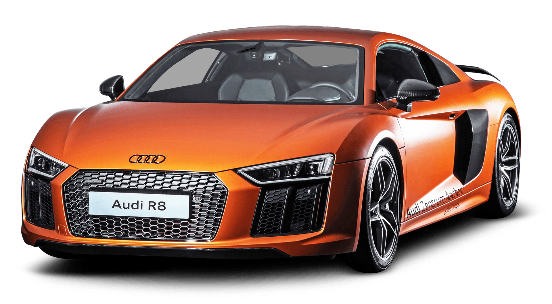 Orange Audi R8 Sports Car PNG image