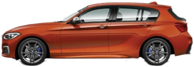 Orange B M W Side View PNG image