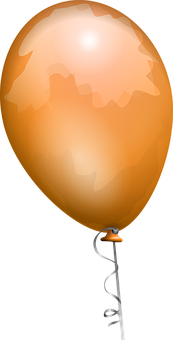 Orange Balloonwith String PNG image