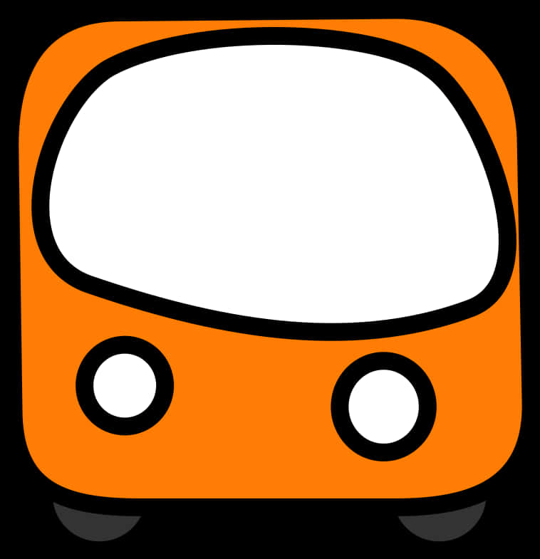 Orange Black Cartoon Bus Icon PNG image