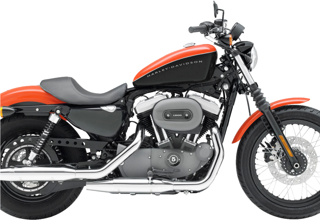 Orange Black Harley Davidson Motorcycle PNG image