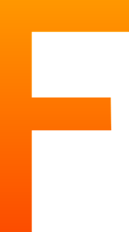 Orange Black Letter F PNG image