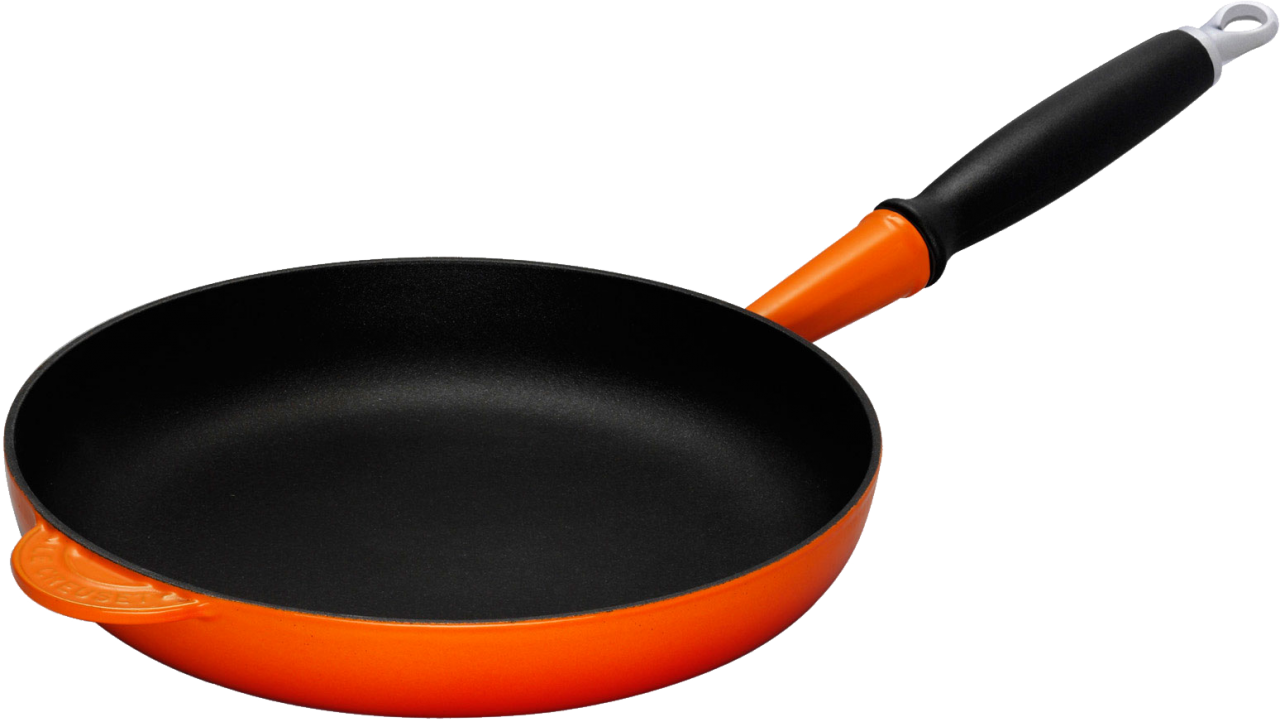 Orange Black Nonstick Frying Pan PNG image