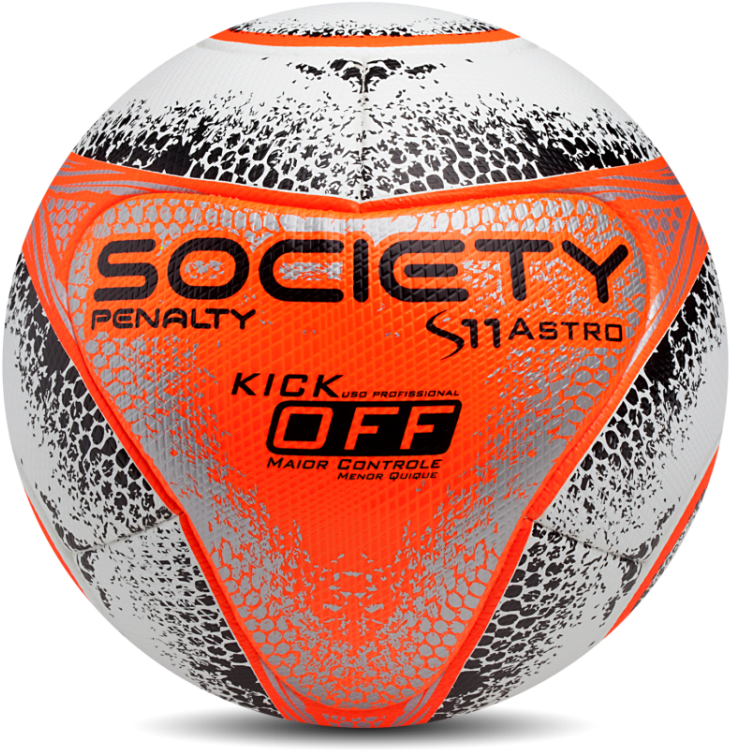 Orange Black Soccer Ball PNG image