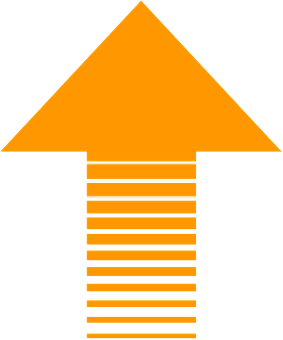 Orange Black Striped Arrow PNG image