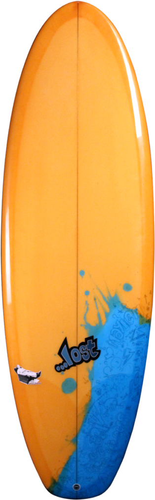 Orange Blue Lost Surfboard PNG image