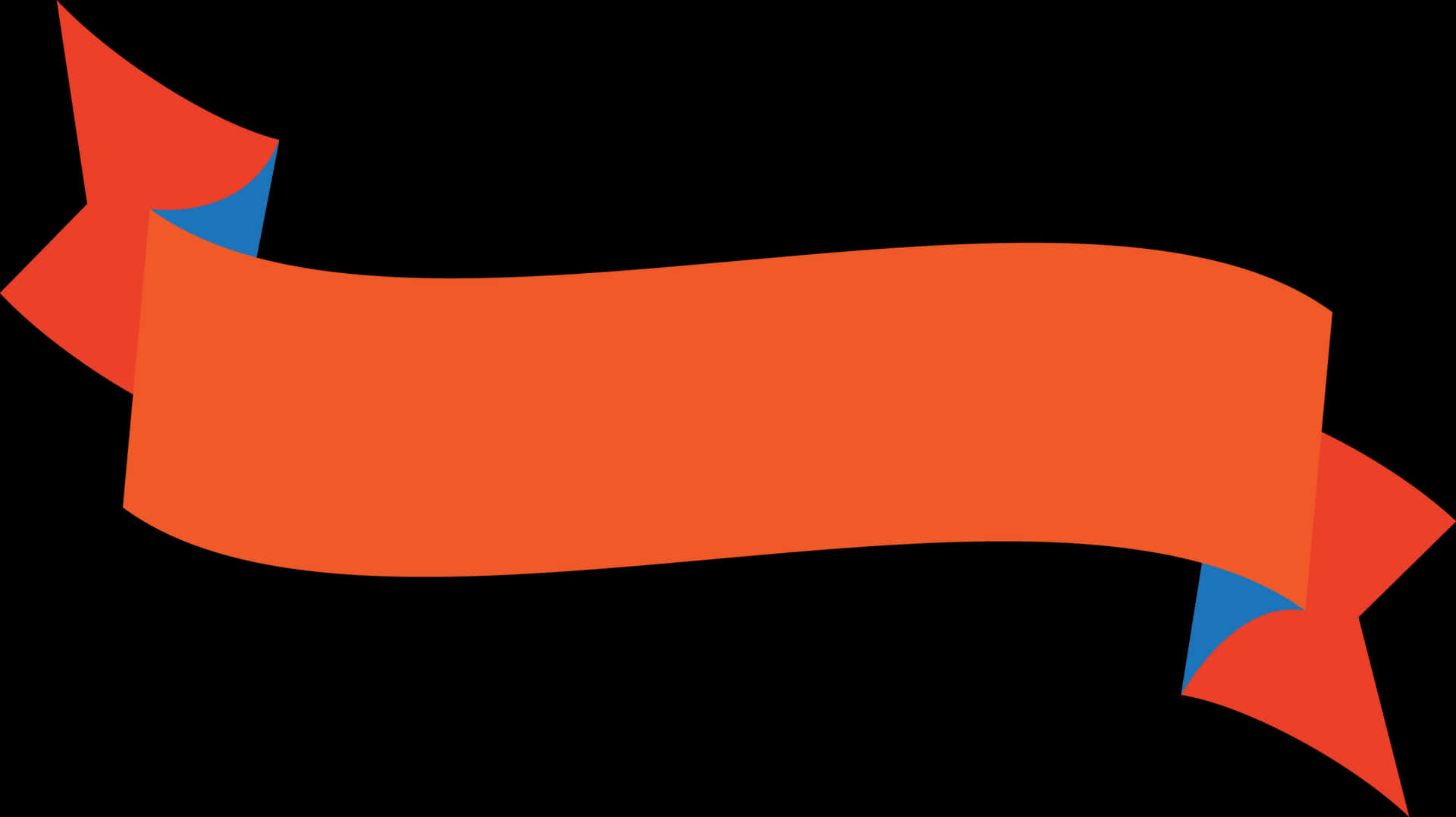 Orange Blue Ribbon Banner PNG image