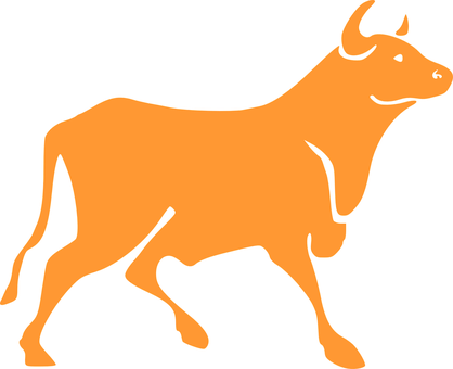 Orange Bull Silhouette PNG image