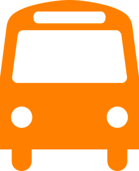 Orange Bus Icon Simple PNG image