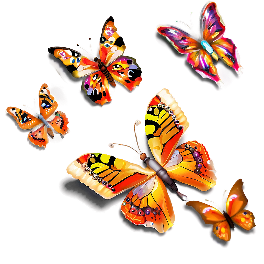 Orange Butterflies Png Dlx PNG image