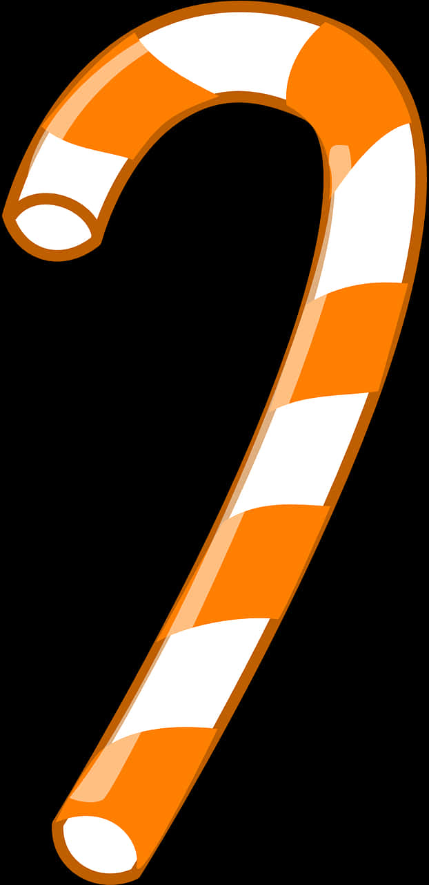 Orange Candy Cane Graphic PNG image