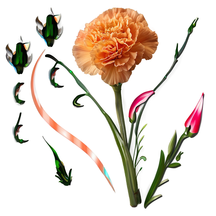 Orange Carnation Love Png Wix PNG image