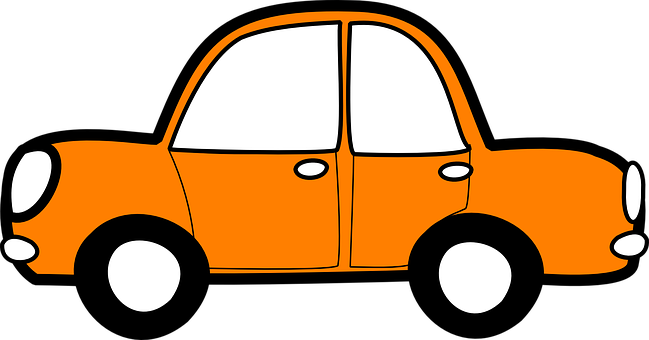 Orange Cartoon Car Illustration PNG image