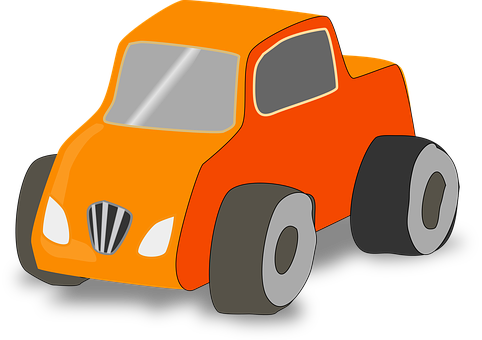 Orange Cartoon Car Illustration PNG image