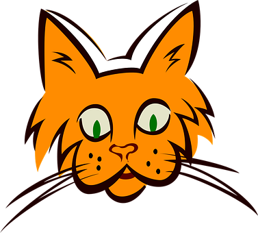 Orange Cartoon Cat Graphic PNG image