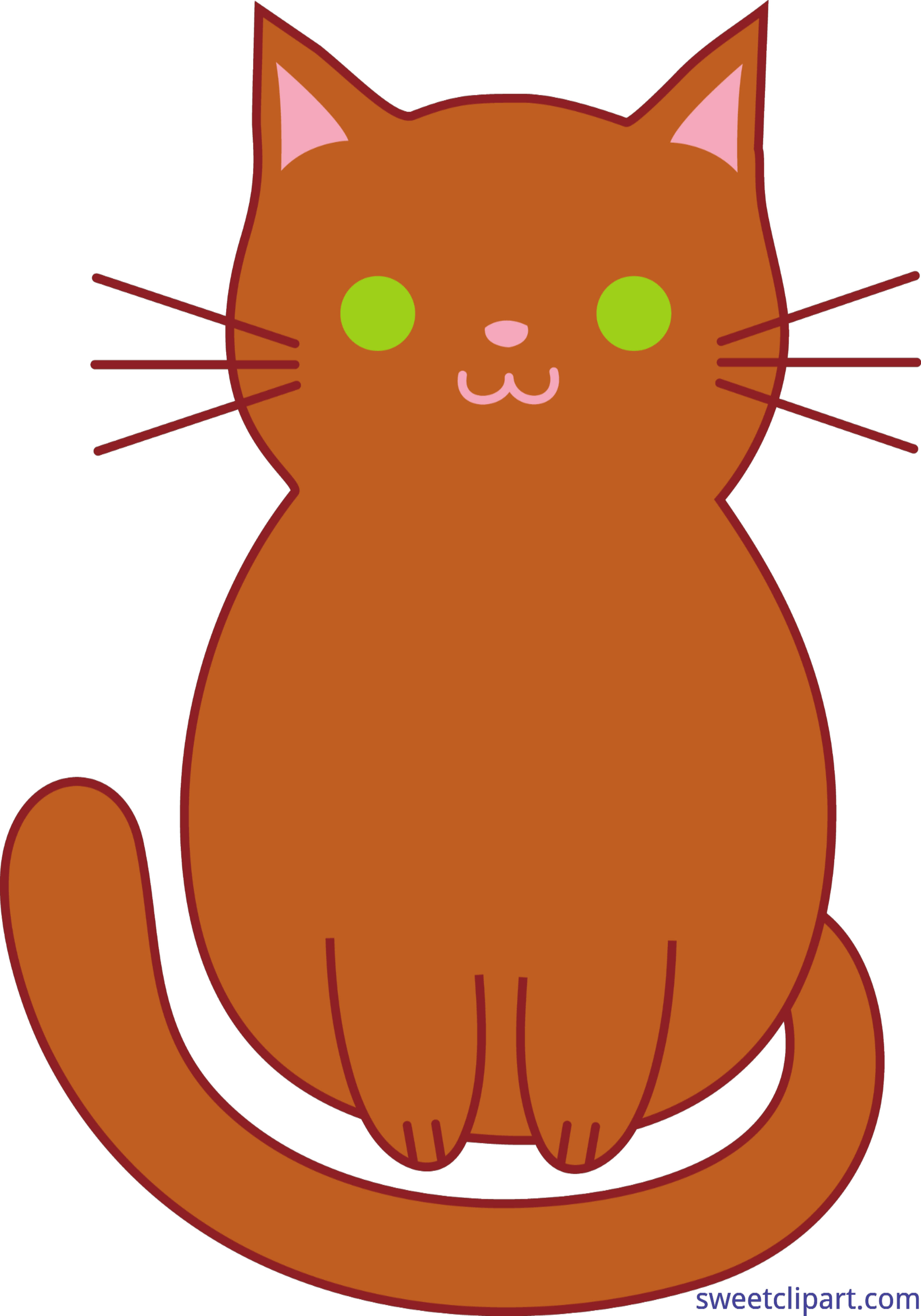 Orange Cartoon Cat Illustration PNG image