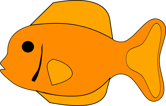 Orange Cartoon Fish Vector PNG image