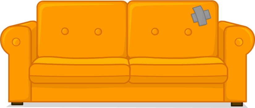 Orange Couch With Patch PNG image