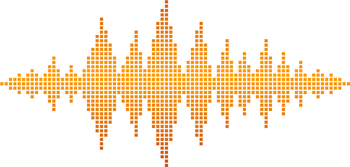 Orange Digital Soundwave Visualization PNG image